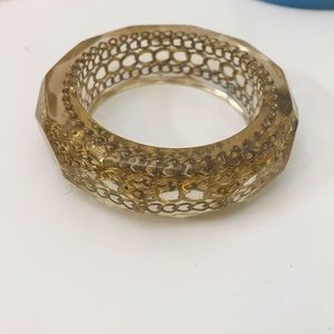 Retro Gold Chain Acrylic Bangle